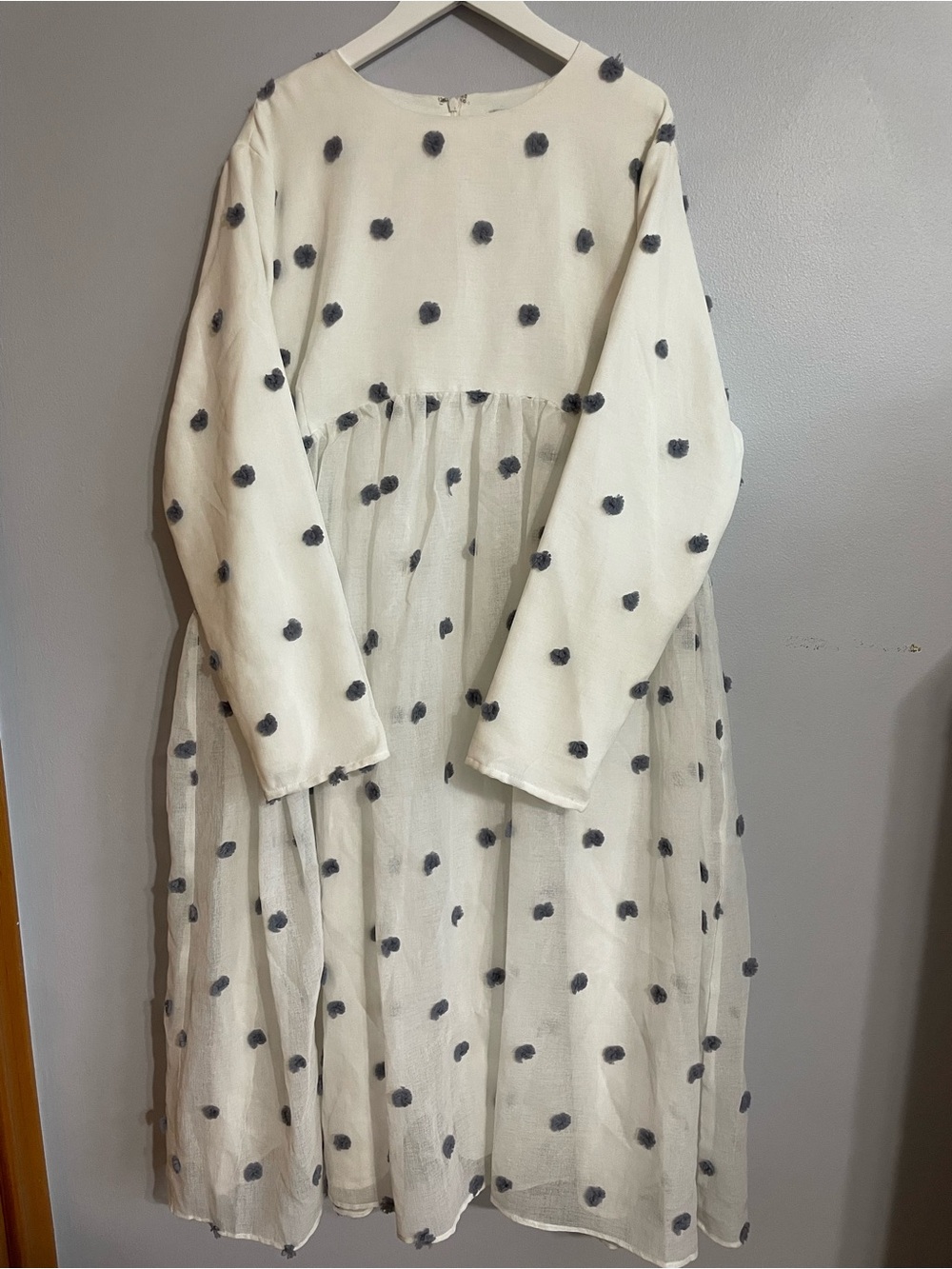 Dainty Jewells white and blue polka dot dress